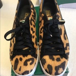 puma clyde leopard sneakers